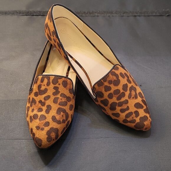 BRAND NEW OLIVIA&KATE NEW YORK LEOPARD PRINT WOMENS POINTED TOE LOAFERS SHOE - Picture 9 of 15